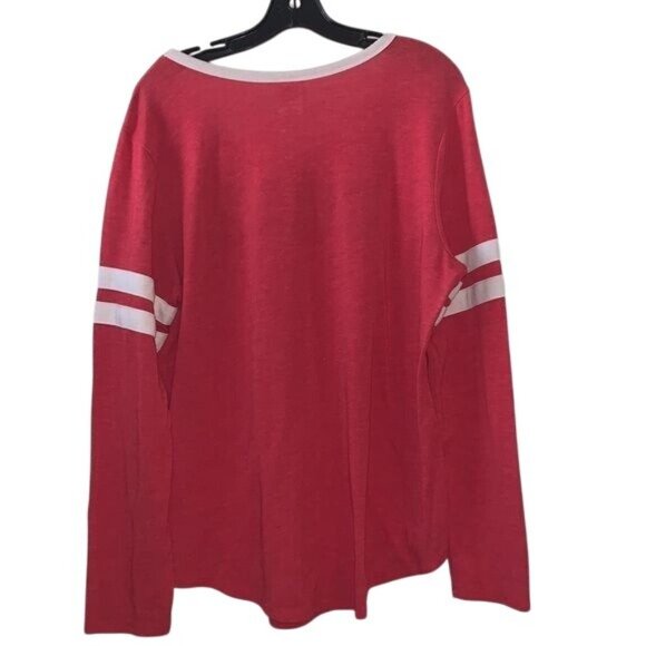 Jerry Leigh Juniors XXL Red Long Sleeve "Blessed" V-Neck Top - Picture 4 of 6